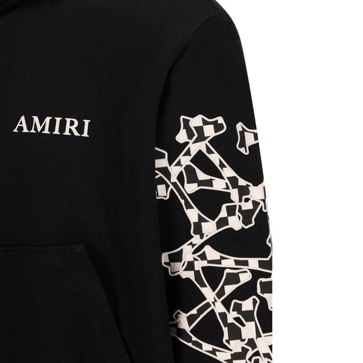 Amiri Checkered Bones Hoodie Black