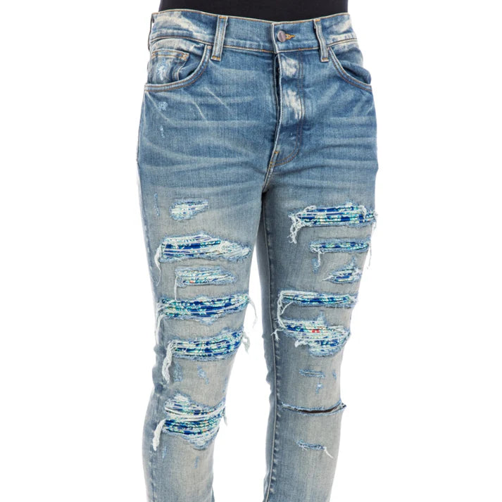 Amiri Distressed Pajama Thrasher Jeans "Indigo"